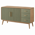 Credenza 120 x 40 x 75 cm in legno verde oliva con cassetti per soggiorno stile moderno