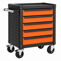Carrello portautensili 77 x 46 x 97 cm in acciaio nero/arancione - 5 cassetti con ruote